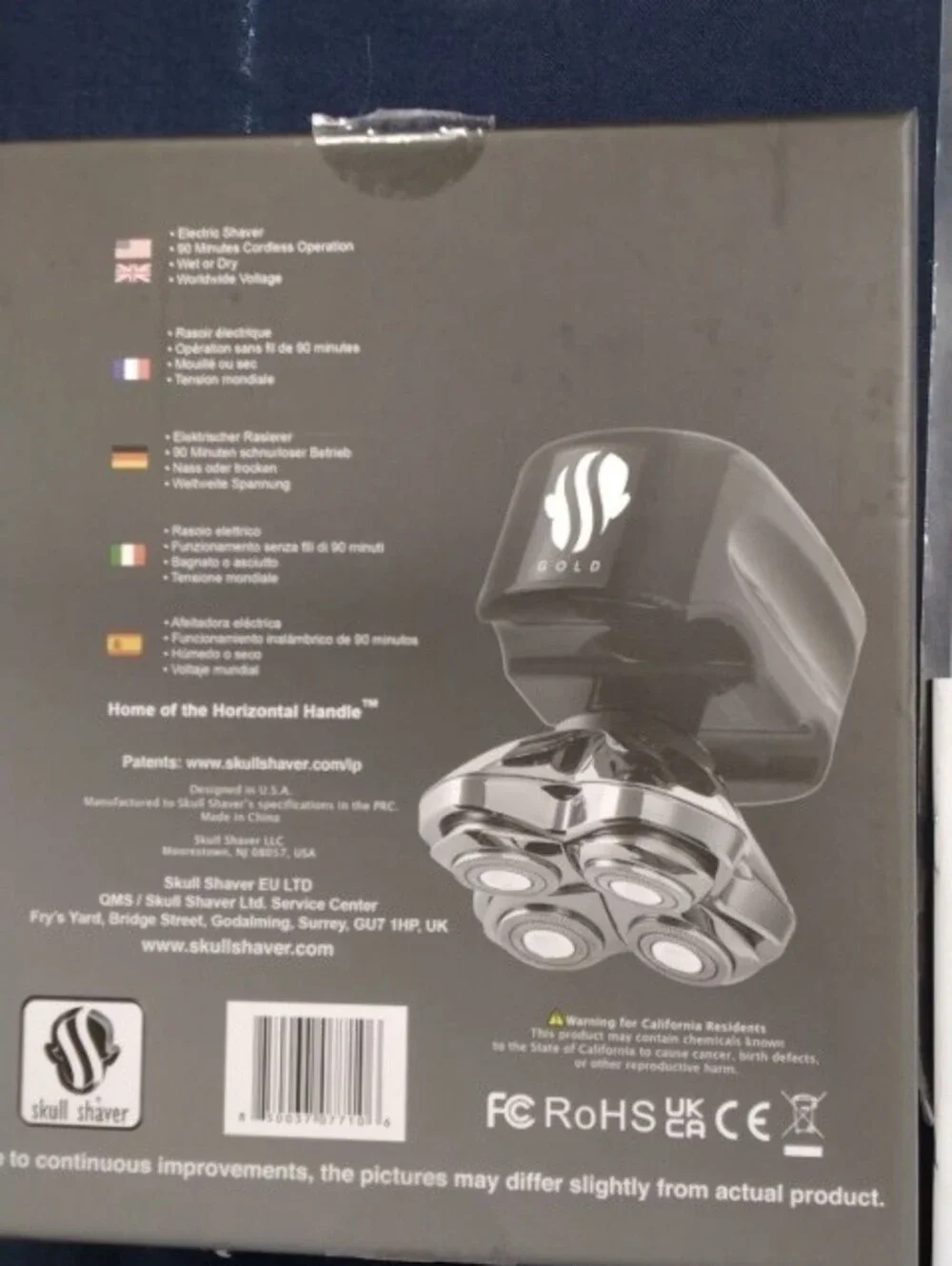 Gold Electric Head Shaver - Black